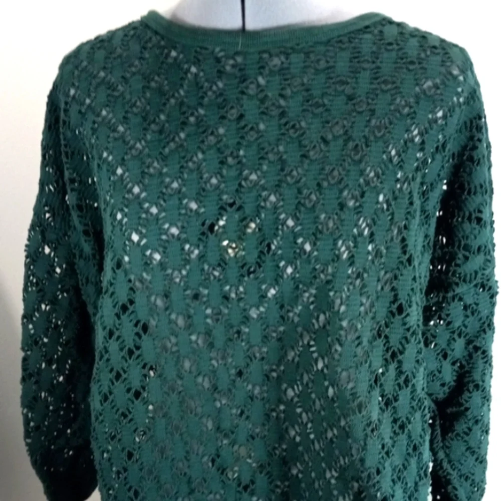 Womens Sz XL/XXL Forest Green Lace Top.
